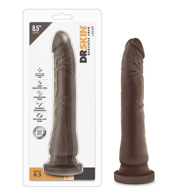 Dr. Skin Basic 8.5in Dildo Brown
