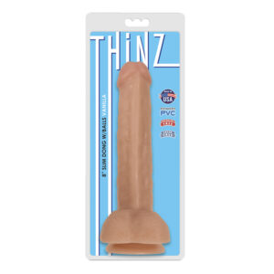 Thinz 8in Slim Dildo w/Balls Beige