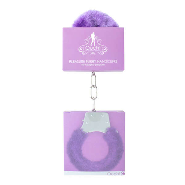 Ouch Pleasure Furry Handcuffs Purple