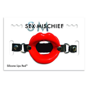 SS S&M Silicone Lips Open-Mouth Gag Red