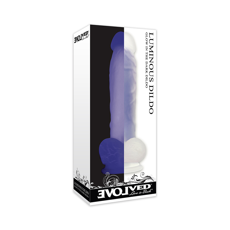 Evolved Luminous GITD 8in Dildo Purple