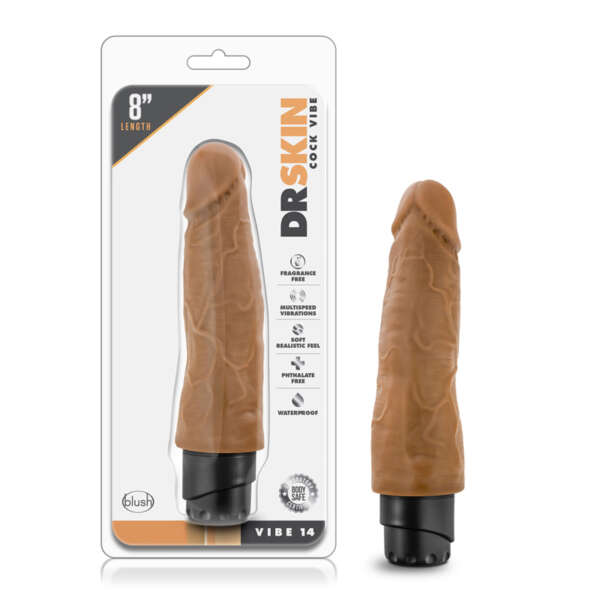 Dr. Skin Vibe 14 Dildo 8in Vibr Tan