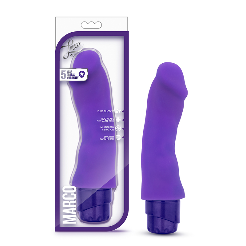 Luxe Marco 7.75in Vibrating Dildo Purple