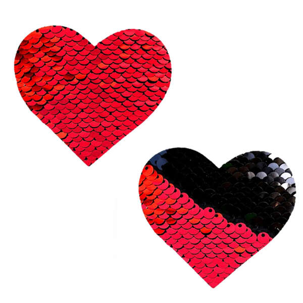 Neva Nude Pasty Heart Sequins Red To Bk