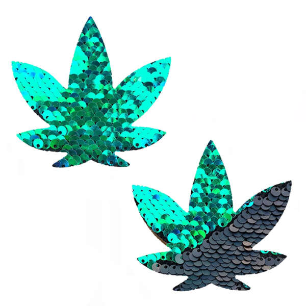 Neva Nude Pasty Pot Leaf Sequin Gr To Bk
