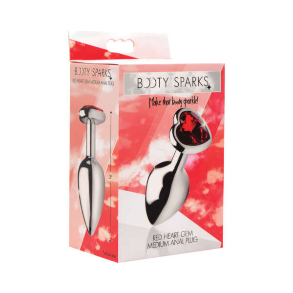 Booty Sparks Red Heart Gem Med Anal Plug