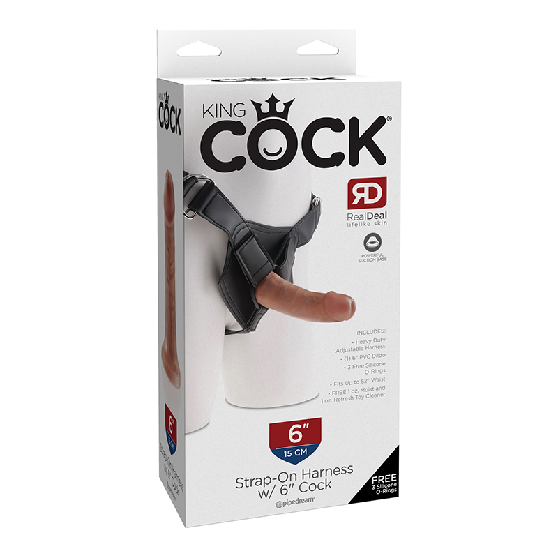 King Cock Strap-On 6in Cock Tan