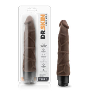 Dr. Skin Vibe 1 Dildo 9in Vibr Brown