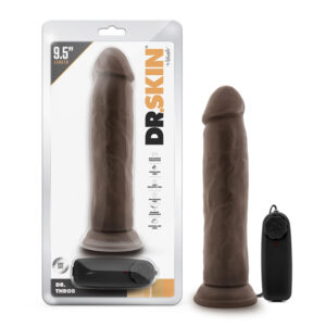 Dr. Skin Dr. Throb 9.5in Vibr Dildo Brn