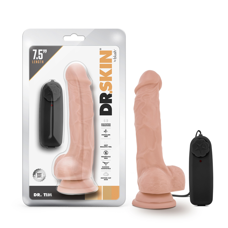 Dr. Skin Dr. Tim 7.5in Vibr Dildo Beige