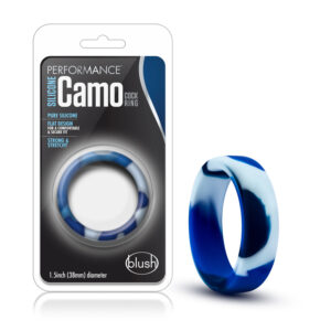 Performance Silicone Camo Cock Ring Blue