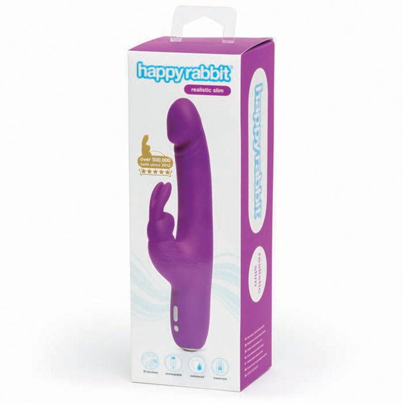 HR Realistic Slim Rabbit Vibrator Purple