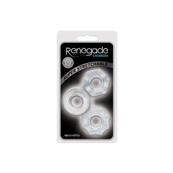 Renegade Chubbies Cock Rings 3pk Clear