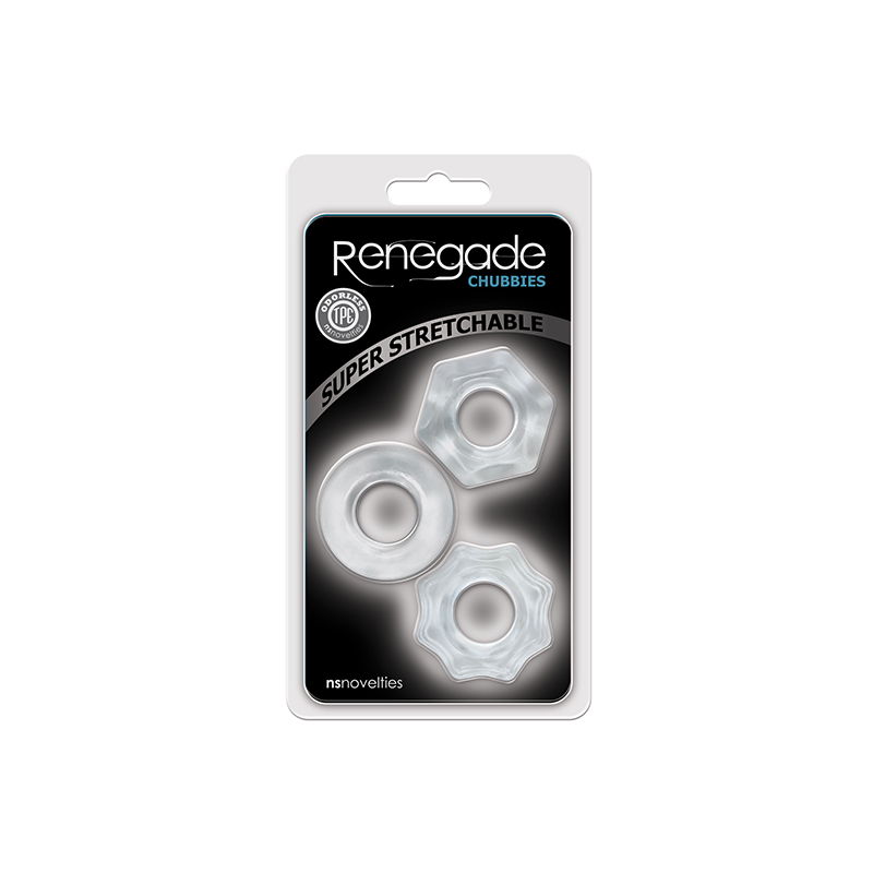 Renegade Chubbies Cock Rings 3pk Clear