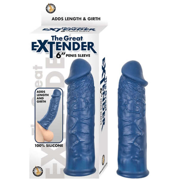 The Great Extender 6in Penis Sleeve Blue