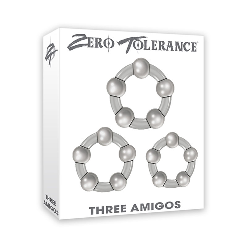ZT Three Amigos 3Pc Cockring Set Clear