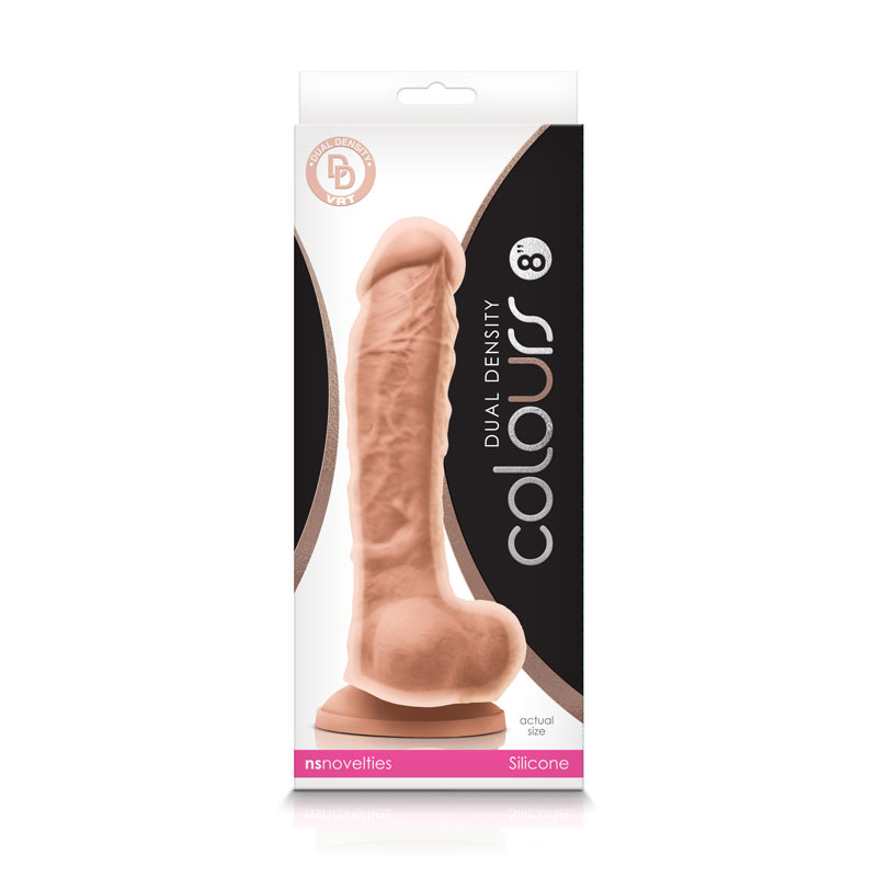 Colours Dual Density 8in Dildo Beige