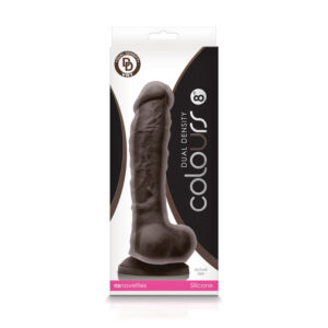 Colours Dual Density 8in Dildo Dark Brn