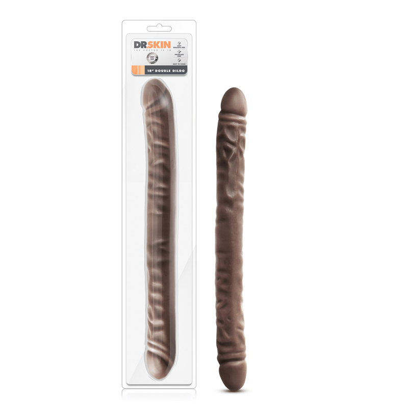 Dr. Skin 18in Double Dildo Brown