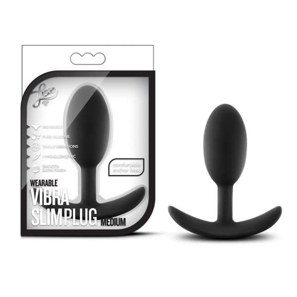 Luxe Wearable Vibra Slim Plug Med Blk