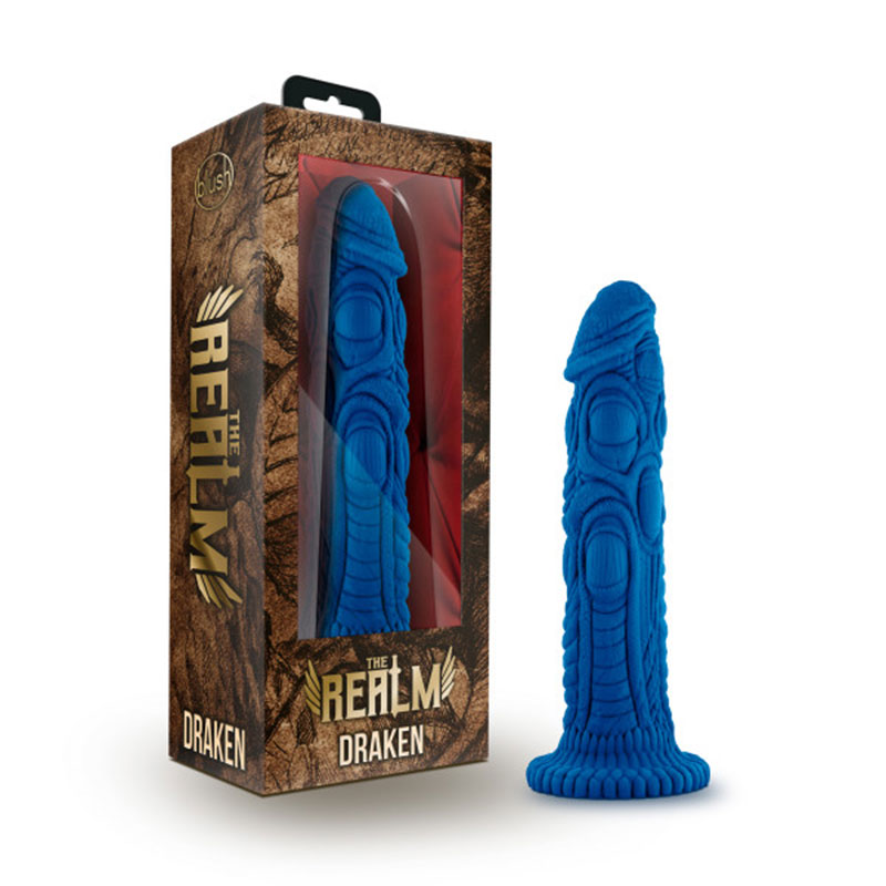 The Realm Draken 7.5in LockOn Dildo Blue