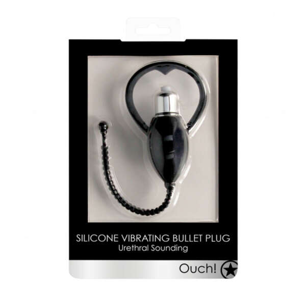 Ouch UrethralSounding Sili Vibr Plug Blk