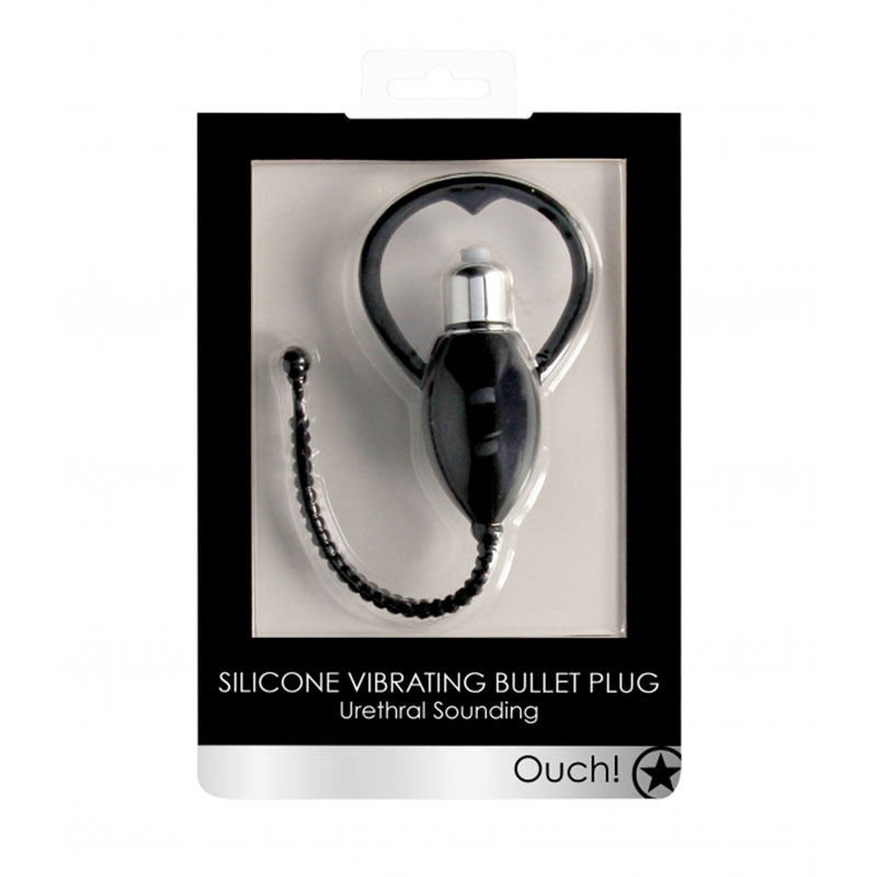 Ouch UrethralSounding Sili Vibr Plug Blk