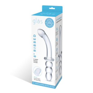 Glas 8in Ribbed G-Spot Glass Dildo