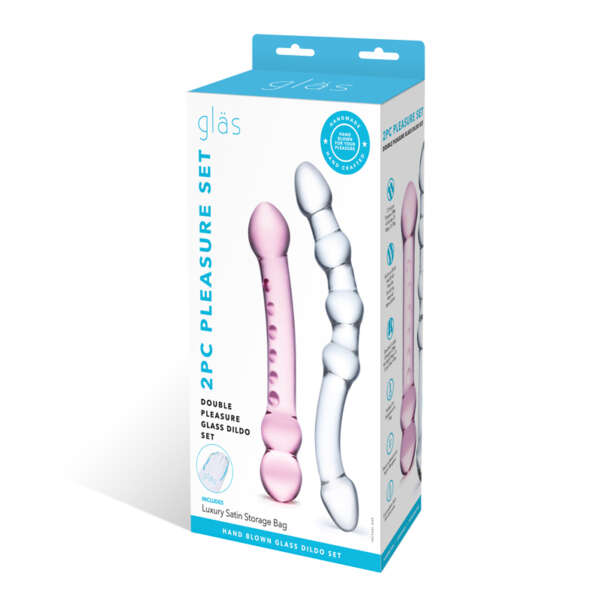 Glas 2pc Double Pleasure Glass Dildo Set