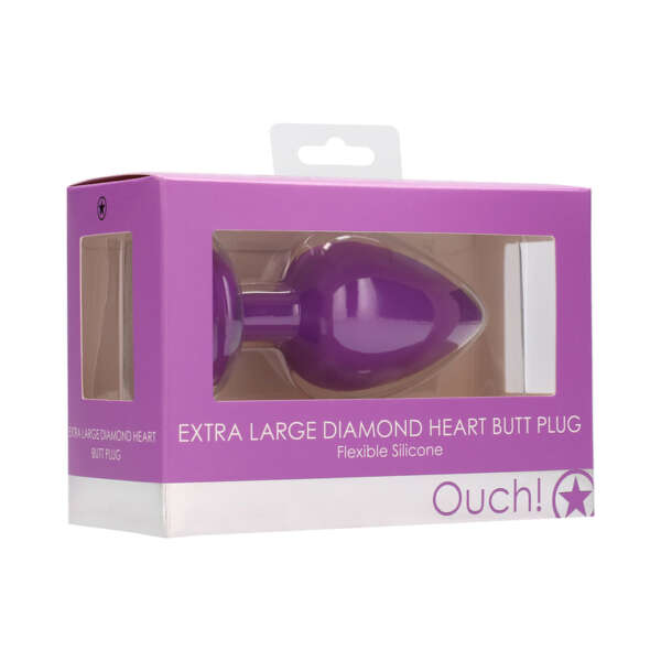 Ouch Flexible Diamond Heart Plug Pur XL