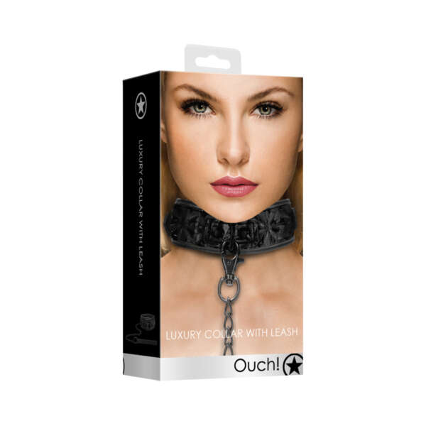 Ouch Luxury Collar W/Leash Black