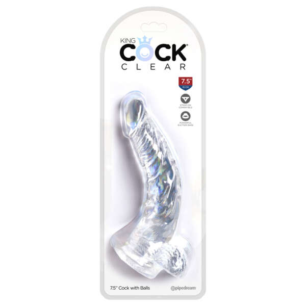 King Cock Clear 7.5in w/ Balls