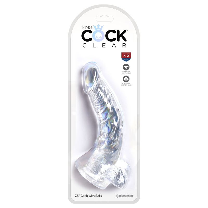 King Cock Clear 7.5in w/ Balls