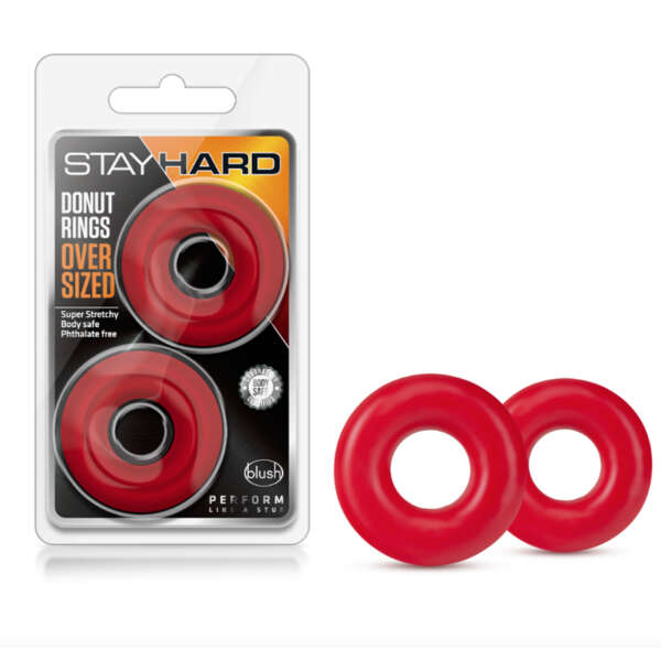 Stay Hard Donut Rings Oversized 2pk Red