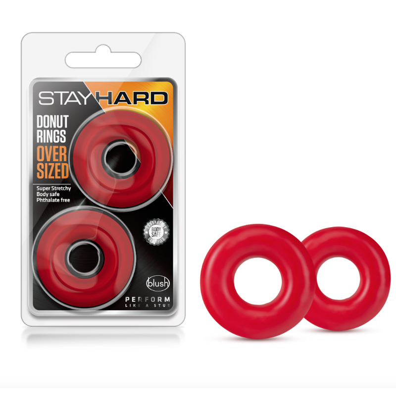 Stay Hard Donut Rings Oversized 2pk Red