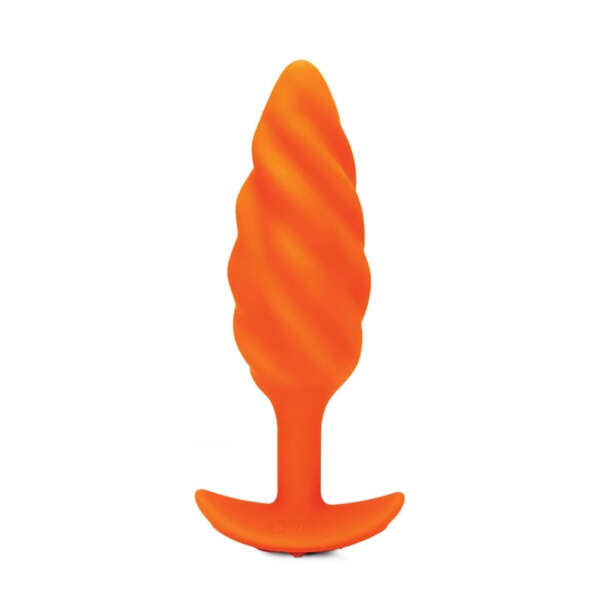 b-Vibe Swirl Texture Vibrating Plug Orng
