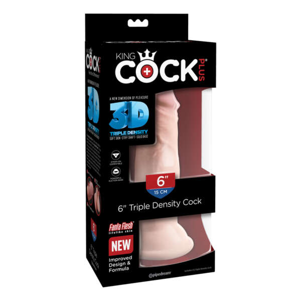 King Cock Plus 6in Triple Density Beige