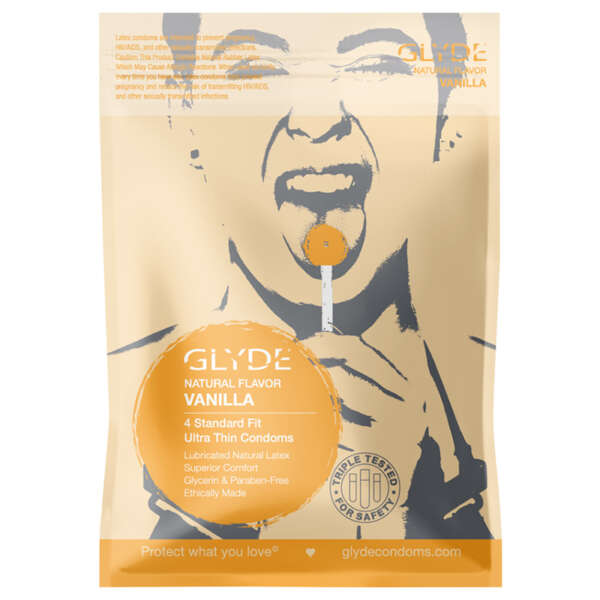 Glyde Natural Flavor Condom Vanilla 4pk