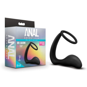 Anal Adventures Cock Ring Plug Black