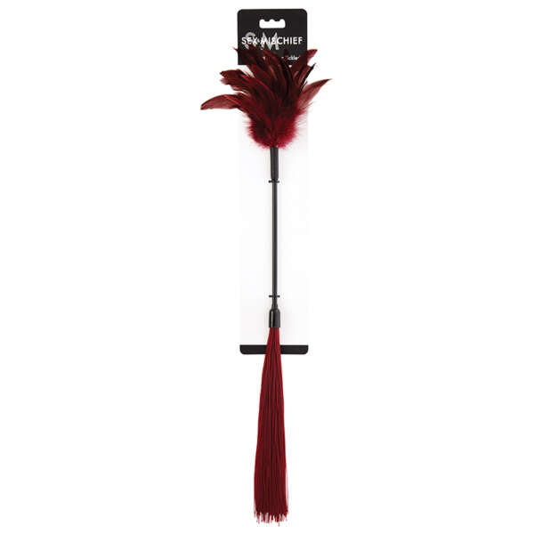 SS S&M Shadow Feather Tickler Burgundy