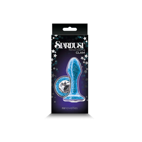 Stardust Glam Glass Plug Gem Base Blue