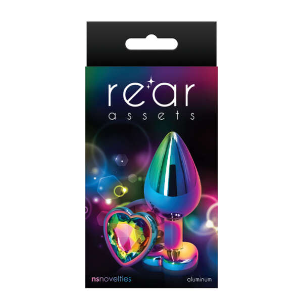 Rear Assets Heart Plug Medium Rainbow