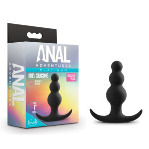 Anal Adventures Silicone Beaded Plug Blk