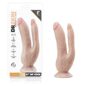 Dr. Skin DP Cock 8in Dildo Beige
