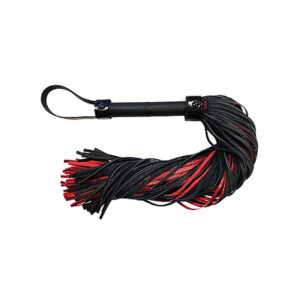 Leather Long Flogger Burgunday/Black