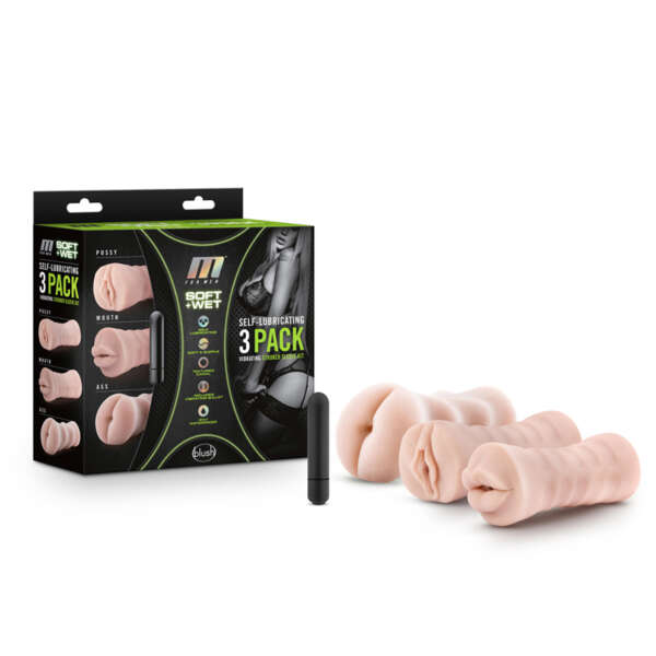 M for Men Soft + Wet SelfLubr Vibr 3pk