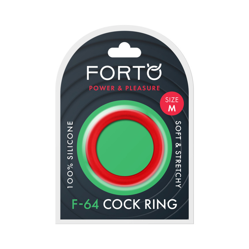 Forto F-64 Wide Sili Cockring Med Red
