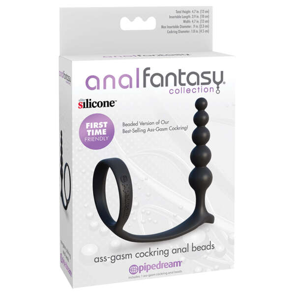 AFC Ass-Gasm Cockring Anal Beads Black