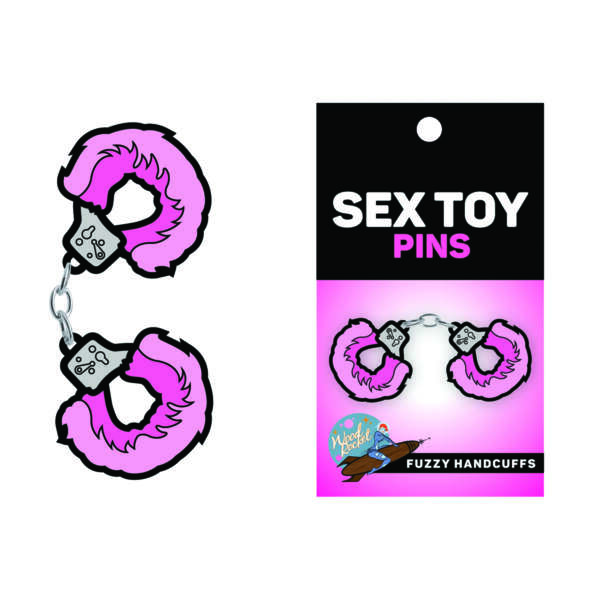 Wood Rocket Fuzzy Handcuffs Pin