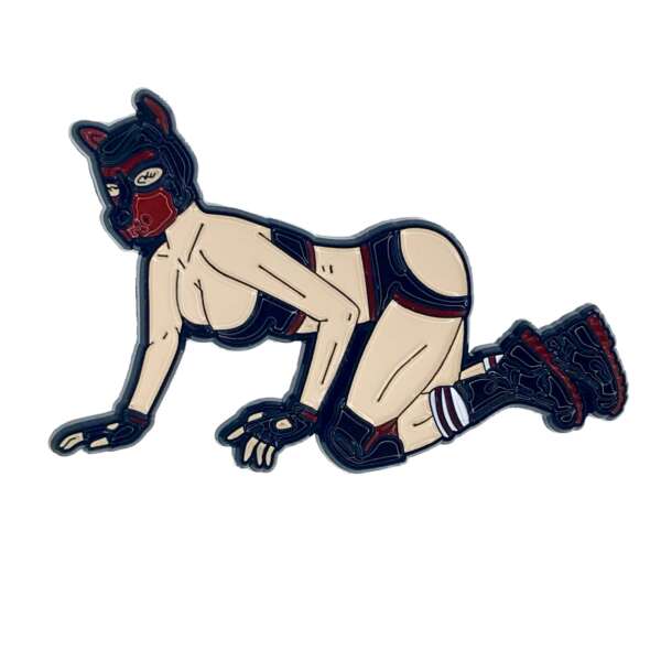 Geeky & Kinky Pup Girl Pin